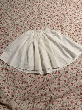 SHEIN White Full Flare Girls Skirt with Elastic Waist